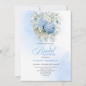 Chic Rustic Bohemian Blue Hydrangeas Bridal Shower Kaart (Voorkant)