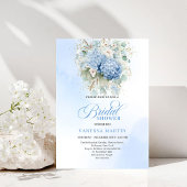 Chic Rustic Bohemian Blue Hydrangeas Bridal Shower Kaart