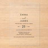 Chic Rustic Boho Acryl Huwelijksuitnodiging Acryl Uitnodigingen (Voorkant)