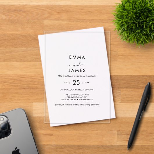 Chic Rustic Boho Acryl Huwelijksuitnodiging Uitnodigingen (Insitu (Uitnodiging))