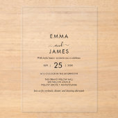 Chic Rustic Boho Acryl Huwelijksuitnodiging Uitnodigingen (Voorkant)