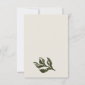 Chic Rustic Boho Green Retro Botanische bruiloft R RSVP Kaartje (Achterkant)