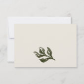 Chic Rustic Boho Green Retro Botanische bruiloft RSVP Kaartje (Achterkant)