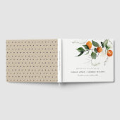 Chic Rustic Boho Oranje Blossom Botanical Wedding Gastenboek (Volledig)