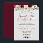 Chic Rustic Burgundy Marsala Floral Wedding Kaart<br><div class="desc">Chic Rustic Bourgondië Marsala Floral Huwelijksinviatie Charmante uitnodigingssuite met chique marsala waterverf bloemstukken,  prachtige lettertypen,  op een witte lederen achtergrond en een bordeauxrode voor de rug. Gebruik het gereedschap Aanpassen om uw gegevens toe te voegen. Voor overeenkomende items,  bezoek mijn Marsala Floral Special Events Collectie.</div>