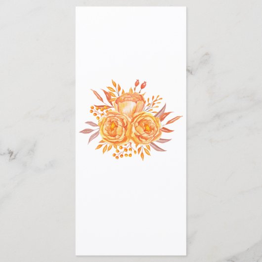 Chic Rustic Burnt Sinaasappel Floral Terracotta We Menu (Achterkant)