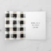 Chic Rustic Christmas Cream Black Silver Glam Bow Kaart (Binnen)