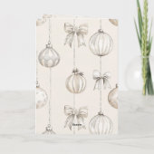 Chic Rustic Christmas Cream Bunny Ornamenten Kaart (Achterkant)