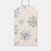 Chic Rustic Christmas Cream Herten Sneeuwvlokken Cadeaulabel (Achterkant)