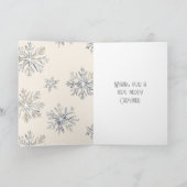 Chic Rustic Christmas Cream Herten Sneeuwvlokken Kaart (Binnen)