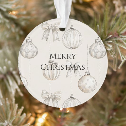 Chic Rustic Christmas Cream Ornamenten (Boom)