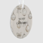 Chic Rustic Christmas Cream Ornamenten (voorkant)