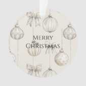 Chic Rustic Christmas Cream Ornamenten (voorkant)