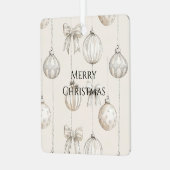 Chic Rustic Christmas Cream Ornamenten (Voorkant links)