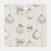 Chic Rustic Christmas Cream Ornamenten (Achterkant)