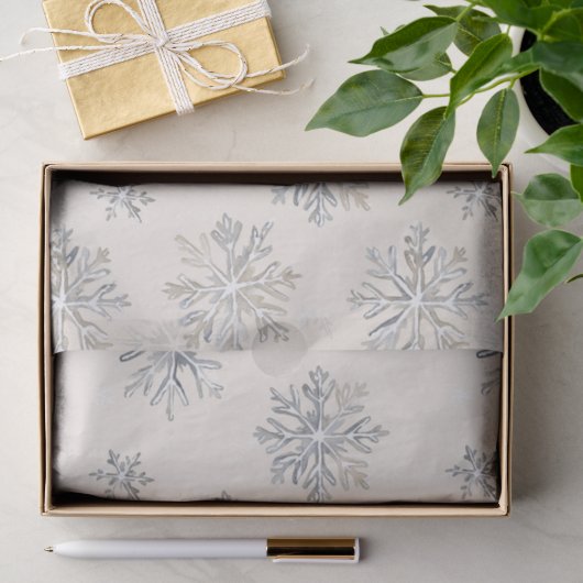 Chic Rustic Christmas Cream Snowflakes Tissuepapier (Geschenk)