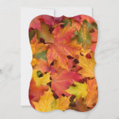 Chic Rustic Fall Leaves Chalkboard Wedding Invite Kaart (Achterkant)