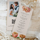 Chic Rustic Floral QR Code Fotomenu Menu