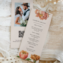 Chic Rustic Floral QR Code Fotomenu Menu