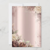 Chic Rustic Flowers Roos Gold 75th Birthday Kaart (Achterkant)