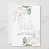 Chic Rustic Greenery Krans Bladerige Foto Huwelijk Bedankkaart (Achterkant)