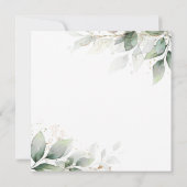 Chic Rustic Greenery Leafy Foliage Gold Wedding Kaart (Achterkant)
