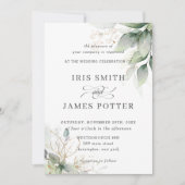 Chic Rustic Greenery Leafy Foliage Wedding Kaart (Voorkant)