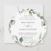 Chic Rustic Greenery Leafy Foliage Wreath Wedding Kaart (Voorkant)