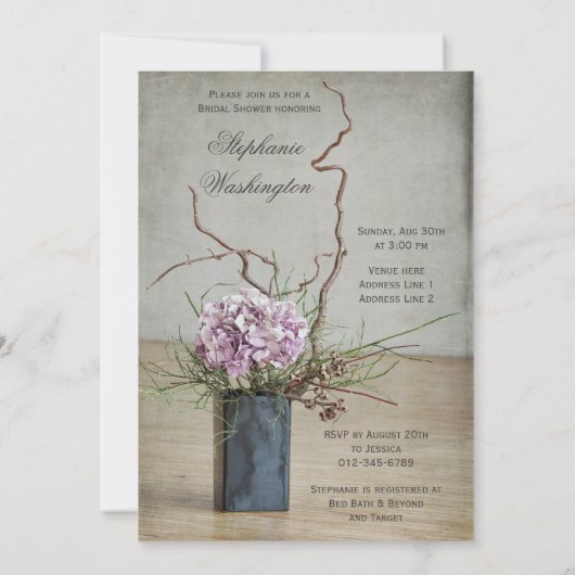 Chic Rustic Hydrangea Arrangement Vrijgezellenfees Kaart (Achterkant)