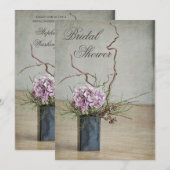 Chic Rustic Hydrangea Arrangement Vrijgezellenfees Kaart (Voorkant / Achterkant)