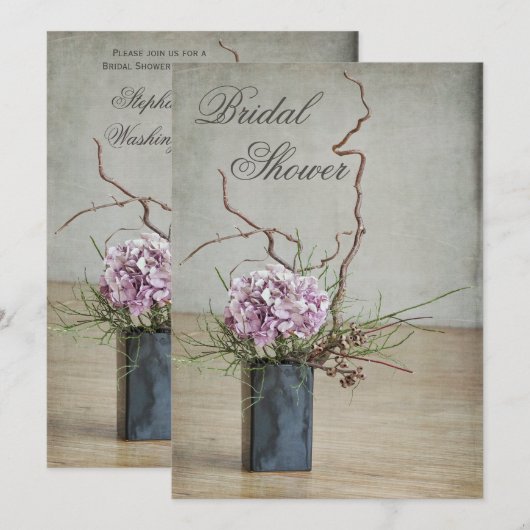 Chic Rustic Hydrangea Arrangement Vrijgezellenfees Kaart (Voorkant / Achterkant)
