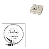 Chic Rustic Lavender Married Couple Return Address Rubberstempel (Gestempeld)