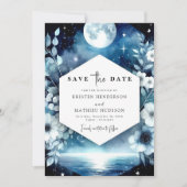 Chic Rustic Maanverlichte bruiloft Save The Date (Voorkant)