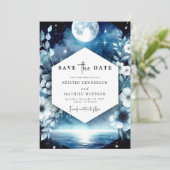 Chic Rustic Maanverlichte bruiloft Save The Date (Staand voorkant)