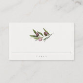 Chic Rustic Minimal Olive Branch Fauna Wedding Plaatskaartje (Achterkant)