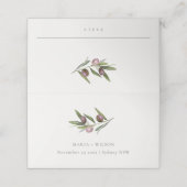 Chic Rustic Minimal Olive Branch Fauna Wedding Plaatskaartje (Buitenkant ongevouwen)