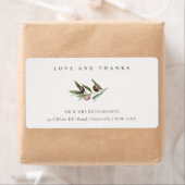 Chic Rustic Minimal Olive Branch Foliage Address Etiket (Insitu)