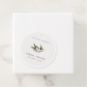 Chic Rustic Minimal Olive Branch Foliage Wedding Bedankjes Labels (In situ)
