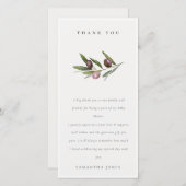 Chic Rustic Minimal Olive Branch Foliage Wedding Bedankkaart (Voorkant / Achterkant)