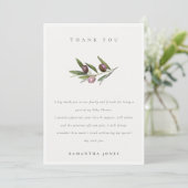 Chic Rustic Minimal Olive Branch Foliage Wedding Bedankkaart (Staand voorkant)