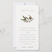 Chic Rustic Minimal Olive Branch Foliage Wedding Bedankkaart (Voorkant)