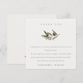 Chic Rustic Minimal Olive Branch Foliage Wedding Bedankkaart (Voorkant / Achterkant)