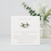 Chic Rustic Minimal Olive Branch Foliage Wedding Bedankkaart (Staand voorkant)