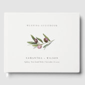 Chic Rustic Minimal Olive Branch Foliage Wedding Gastenboek (Voorkant)