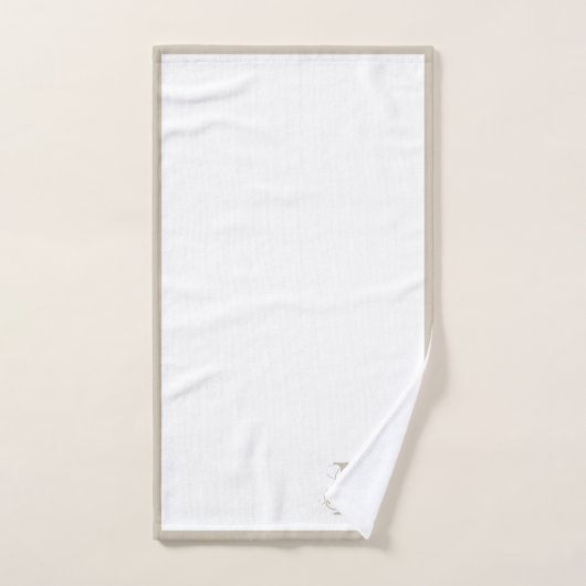 Chic Rustic Modern Beige Monogram Bad Handdoek (Handdoek)