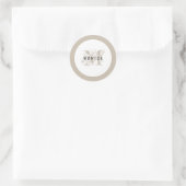 Chic Rustic Modern Beige Monogram Ronde Sticker (Tas)