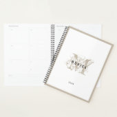 Chic Rustic Modern Beige Monogram School Kantoor Planner (Display)
