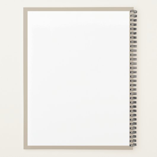 Chic Rustic Modern Beige Monogram School Kantoor Planner (Achterkant)