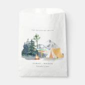 Chic Rustic Pine Bossen Camping Mountain Wedding Bedankzakje (Voorkant)