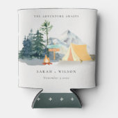 Chic Rustic Pine Bossen Camping Mountain Wedding Blikjeskoeler (Voorkant)